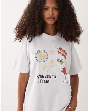 Abercrombie & Fitch Oversized 'sorrento' Graphic T-shirt - Brown