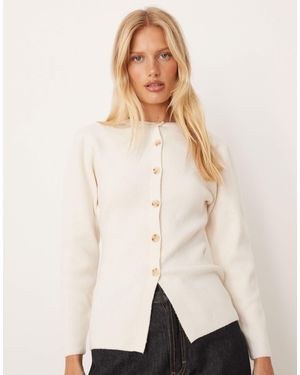 Glamorous Gilet boutonné ajusté à taille cintrée - crème - Neutre