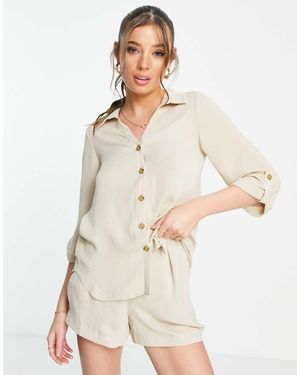 Style Cheat Camisa Color Topo Holgada De (Parte De Un Conjunto)-Beis Neutro