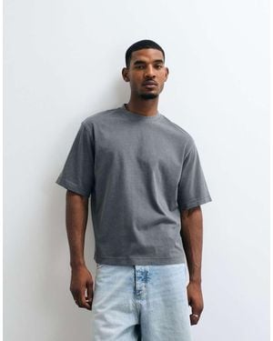 SELECTED Heavyweight T-Shirt Met Wassing - Blauw