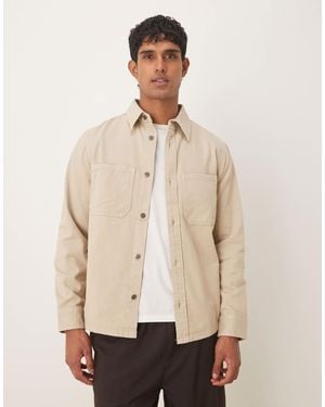 Mango – hemdjacke aus baumwolle - Natur