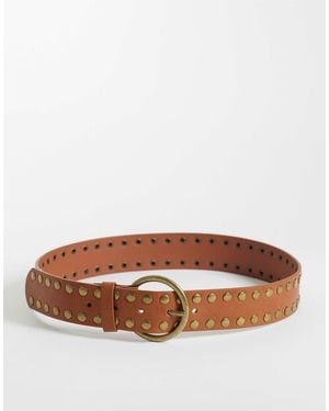 Mango Teen ceinture à clous - Marron