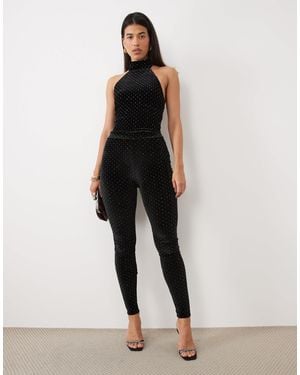 Ruched & Ready High-waist-velours-leggings als set - Weiß