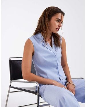 Vero Moda Tailored Boxy Waistcoat Co-ord - Blue