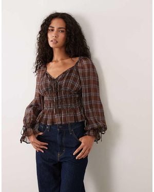 Wednesday's Girl Long Sleeve Ruffle Blouse - Multicolour