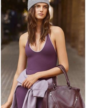 Bershka – neckholder-oberteil aus funktionsmaterial - Lila