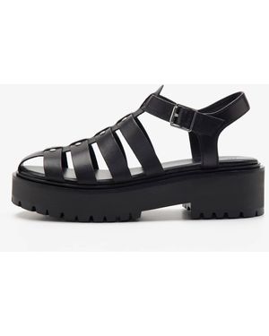 OFF THE HOOK – cally – westernsandalen aus leder mit einzelnen riemen - Schwarz