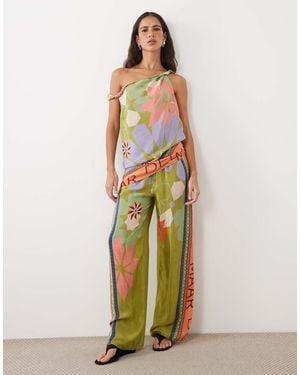 River Island 'Del Maar' Printed Trouser Co-Ord - Green