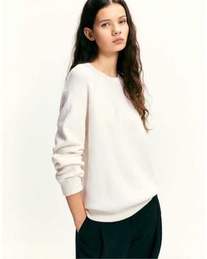 Pull&Bear Oversize Round Neck Jumper - White