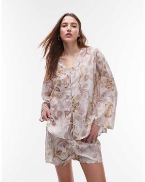 Mango Katoenen Pyjamashirt - Roze