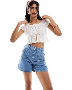 Miss Selfridge – jeansshorts - Blau