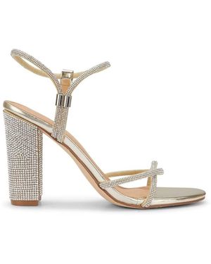 SEQWL Diamante Embellished Strappy Heeled Sandals - Natural