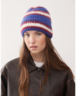 Collusion Unisex – flauschige strickmütze - Blau