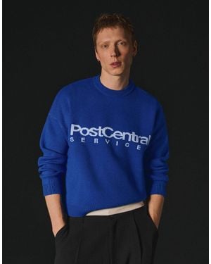 Bershka – pullover aus jacquard-strick - Blau