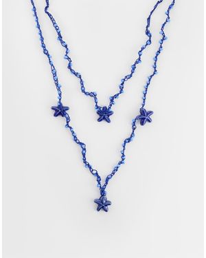 ASOS Collana Multifilo Con Cordoncino E Stelle Marine - Blu