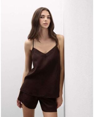 Intimissimi The Pure Linen Plain-Weave Linen Top - Black