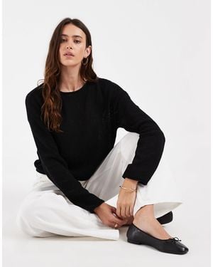 ONLY Wide Neck Loose Fit Sweater - Black