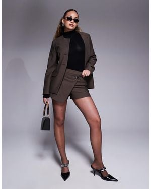 River Island Asymmetric Wrap Skirt - Brown