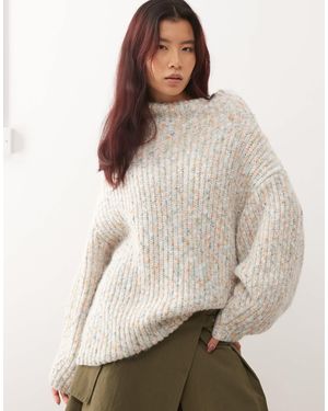 Monki Pull col roulé en maille épaisse - pêche moucheté - Neutre