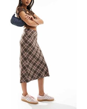 Minga London Plaid Midi Skirt - Natural