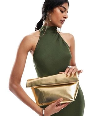ASOS Roll Top Clutch Bag - Green