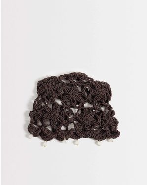 Glamorous Crochet Cap - Brown
