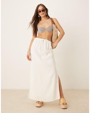 Jdy Linen Mix Maxi Skirt - Natural