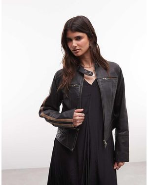 AllSaints Tiggy Leren Bikerjack - Zwart
