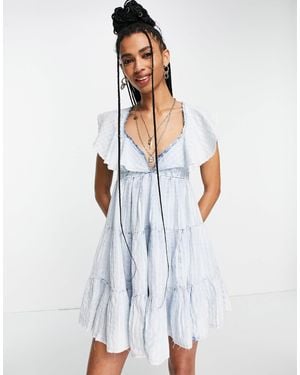 Free People Undone Tiered Mini Dress - White