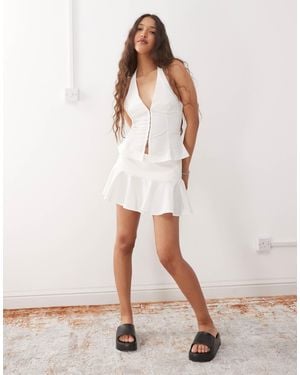 Weekday Frill Mini Skirt - Natural