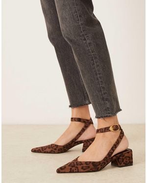 ASOS Wide Fit Sienna Mid Block Heel Shoes - Gray