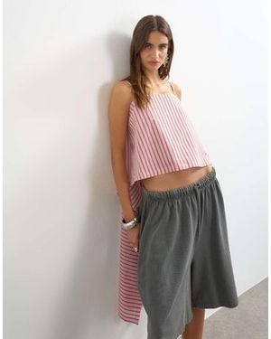 TOPSHOP Square Neck Cami Top With Draped Back Detailing - White