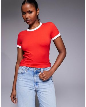 GOOD AMERICAN Jersey Babyringer Tee - Red