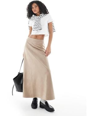 ONLY Faux Suede Maxi Skirt - Natural