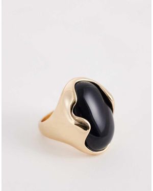 ASOS Grote Ring Met Statement Imitatie-Zwarte Steen - Blauw