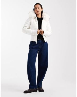 Hollister Y2k Puffer Bomber Jacket - Blue