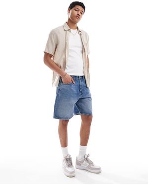 Pull&Bear Pantaloncini Di Jeans Classici Medio - Blu