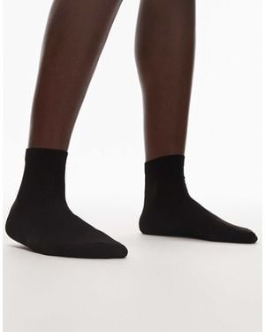 TOPSHOP Sheer Ribbed Socks - Brown