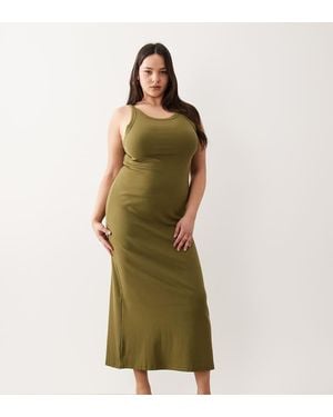 ASOS Asos Design Curve Ribbed Tank Midi Dress - Green