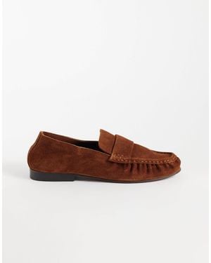 ASOS Marlowe Softie Ruched Loafers - Brown
