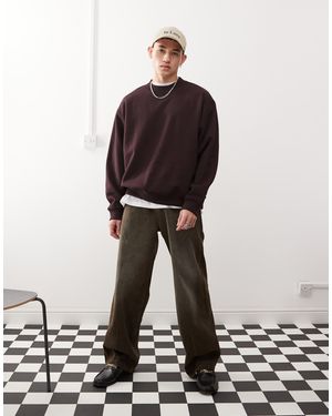 Weekday – oversize-sweatshirt aus schwerem jersey - Schwarz