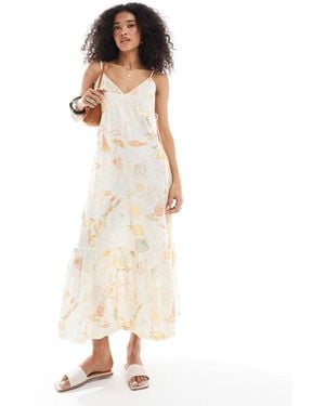 Native Youth – bunt gemustertes strand-maxikleid mit trägern - Weiß
