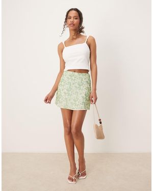 Glamorous Bias Cut Mini Skirt - Natural