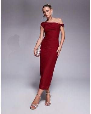 Ever New Petite One Shoulder Midi Dress - Red