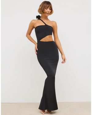 oh polly dresses black Embellished Bandeau Cowl Neck Maxi Dress in Black - 4