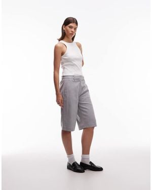 ASOS Pantalones Culotte Grises De Corte Sartorial Depurado De - Blanco
