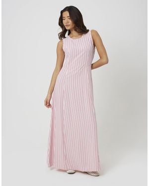 Brave Soul Gestreiftes ärmelloses maxikleid - Pink