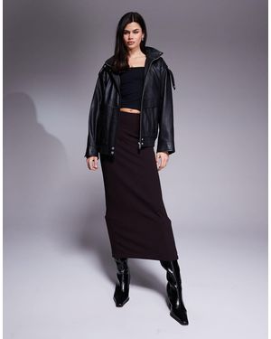 River Island – schlichter maxirock aus neoprenartigem stoff - Braun