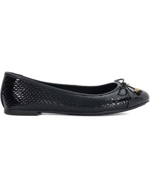 Dune Wide Fit Hallo Ballet Court Shoes - Black