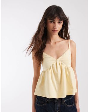 ASOS Trim Detail Babydoll Cami - Natural